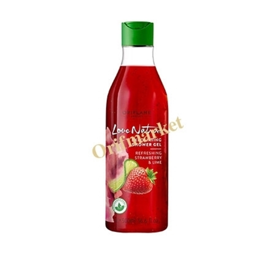 شامپو بدن لایه بردار تمشک و لیمو لاونیچر(5۰۰ میل) LOVE NATURE Exfoliating Shower Gel Refreshing Strawberry & Lime