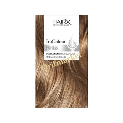 تصویر  رنگ مو اوریفلیم HairX TruColour بلوند متوسط (8.0)